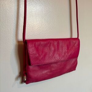 Free People Pink Leather Crossbody Bag Boho Minimal Shoulder Purse